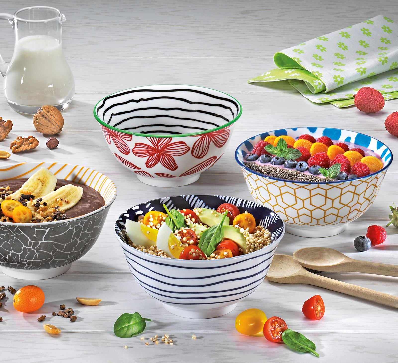 107746_Nádherná miska AMICI Floral na ramen polévku salát i těstoviny objem 500 ml mytí v myčce nádobí Cilio široký výběr barev